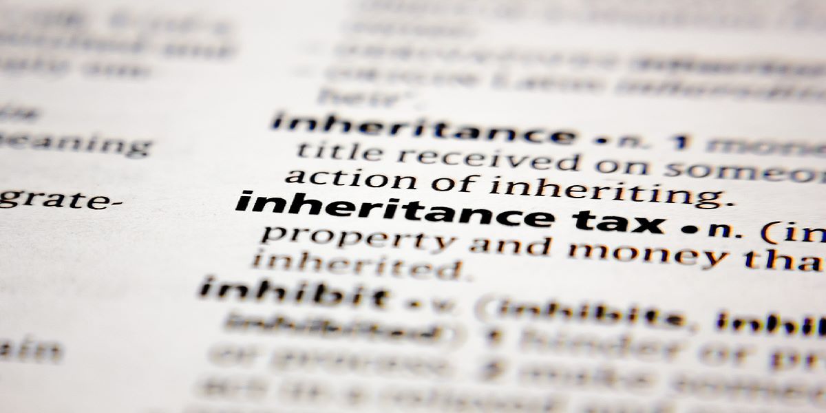 Close up photo of inheritance tax dictionary definition