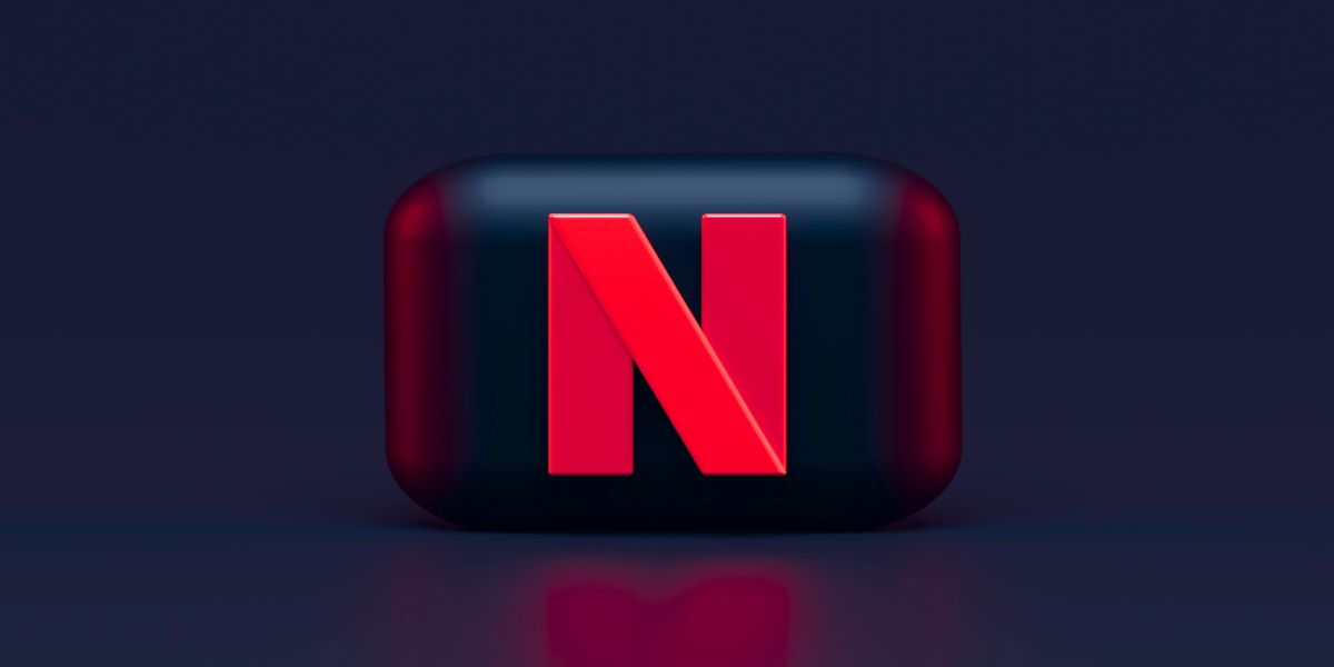 Netflix logo on a dark background.